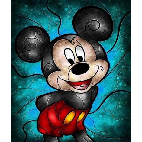 Mickey Mouse Stained Glass Diamond Painting