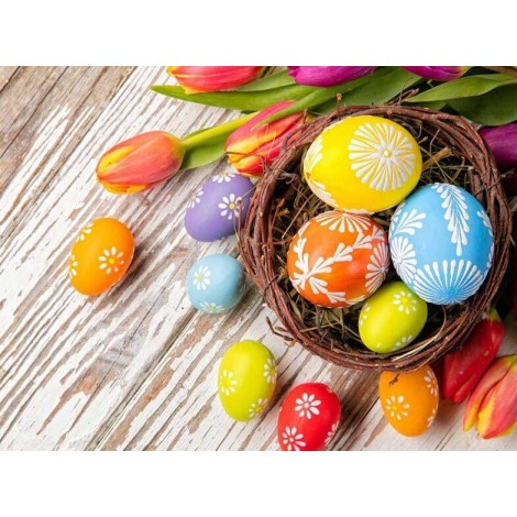 Easter Eggs & Tulips