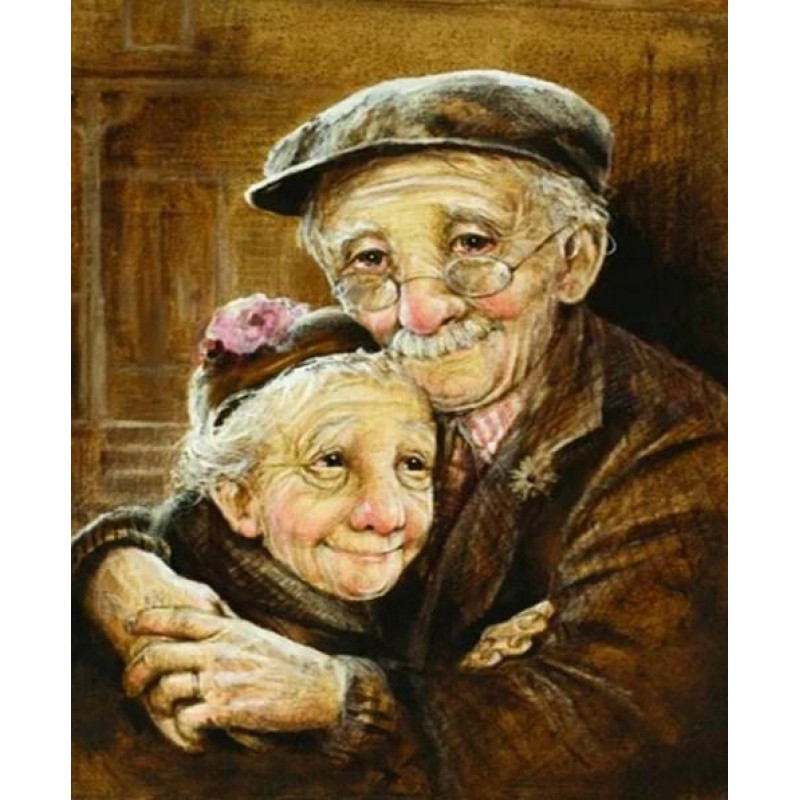 Loving Old Couple Di...