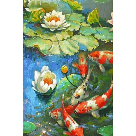 Lotus Flower & Koi Fish