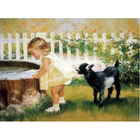 Little Girl with Lamb
