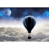 Hot Air Balloon Flying Above the Clouds