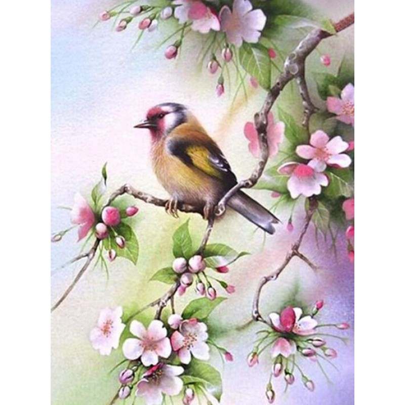 Bird Sitting on Pink...