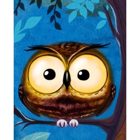 Cartoon Owl with Big Eyes