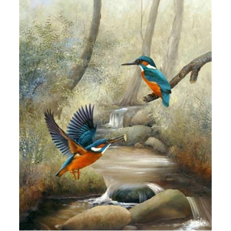 Kingfisher Pair - Diamond Painting Kit