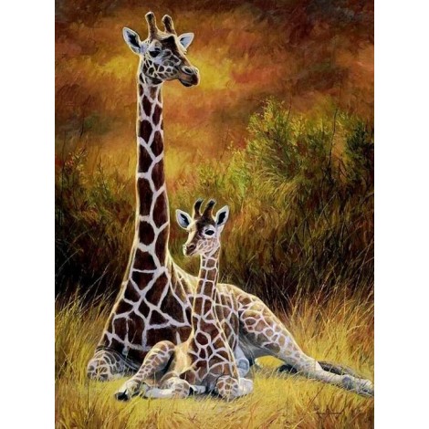 Giraffe Mother & Baby Diamond Painting