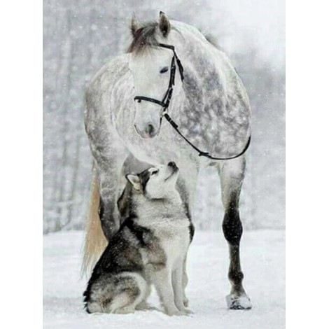 Horse & Wolf Diamond Painting