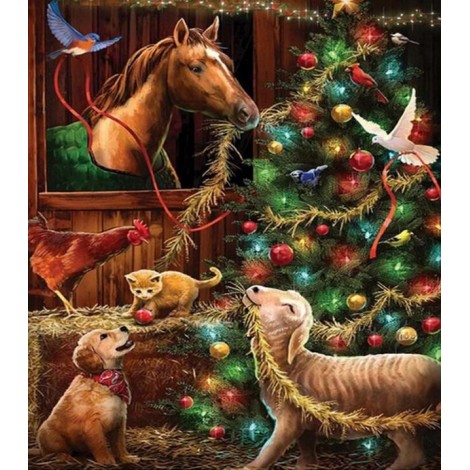 Animals, Birds & Christmas Tree