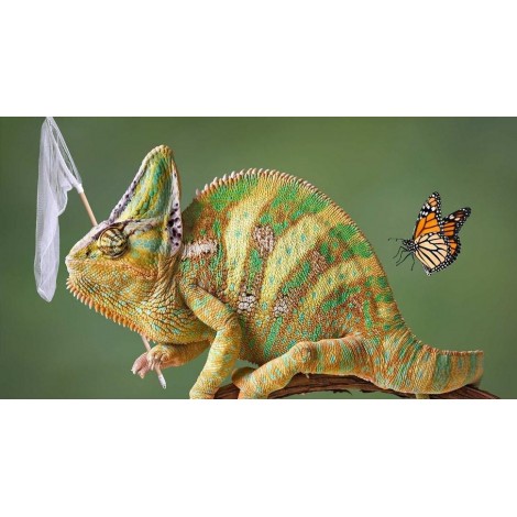 Chameleon & Butterfly Diamond Painting