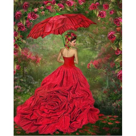 Gorgeous Girl in Rose Gown