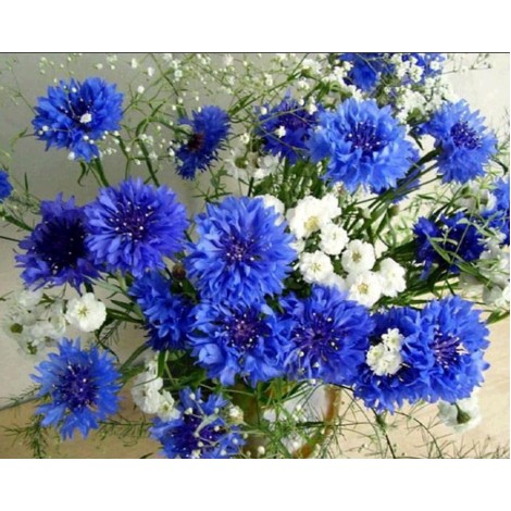 Blue Flowers 5D Diamond Painting