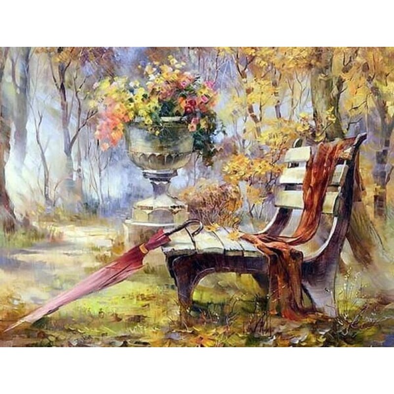 A Bench in Garden Pa...