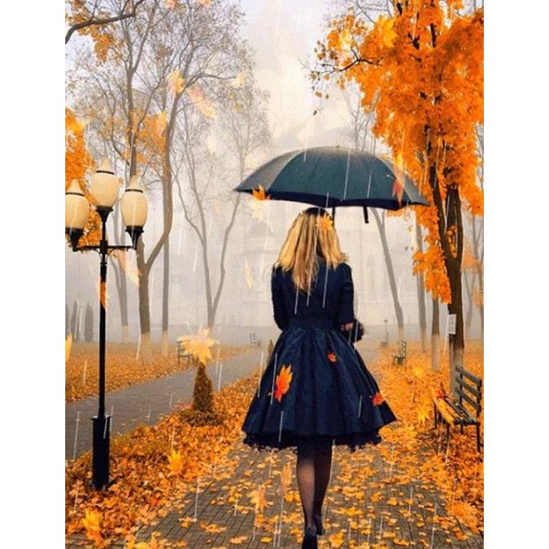 Girl on Rainy Autumn...