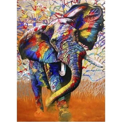 Colorful African Elephant Diamond Painting