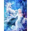 Beautiful Girl & Unicorn Fantasy