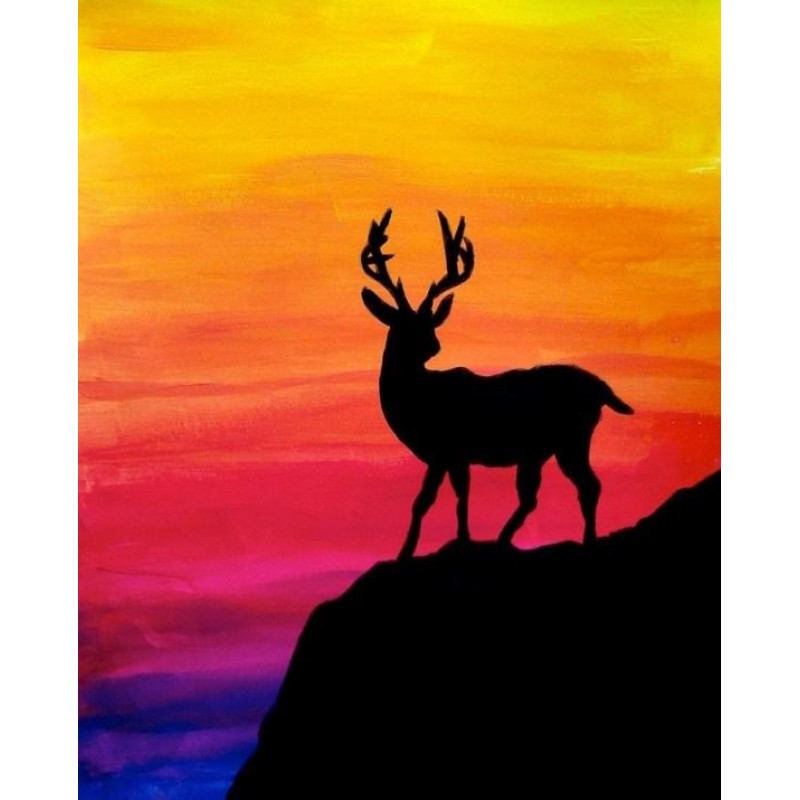 Black Stag with Colorful ...
