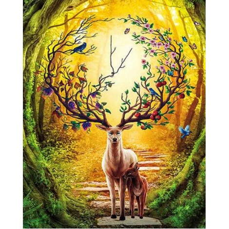Fantasy Deer with Beautiful Antlers