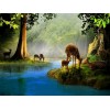Amazing Water Stream & Deer Family