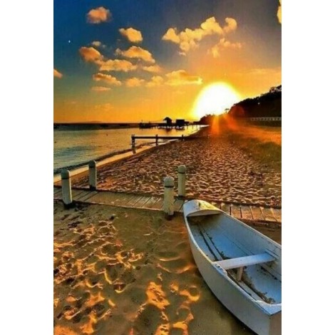Boat on the Beach Diamond Painting
