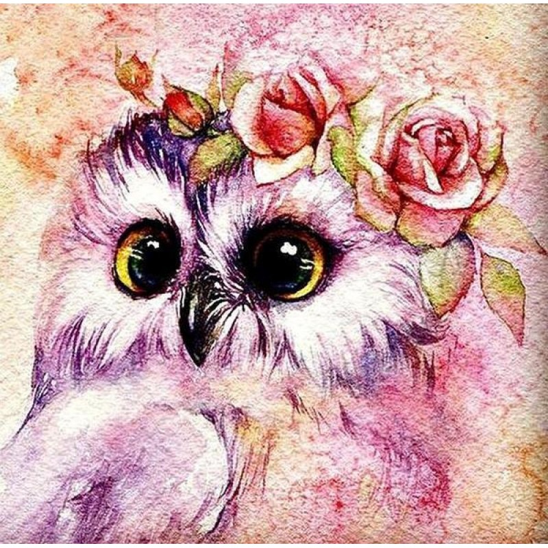 Cute Owl with Flower...