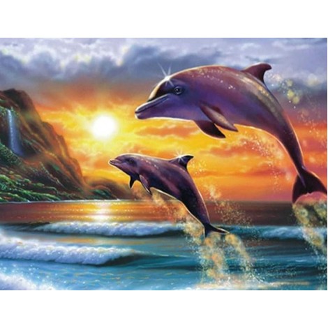 Diving Dolphins Diamond Painting