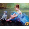 Ballet Dancer with Her Dog
