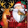 Deer & Santa Claus Christmas Card
