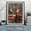 Deer & American Flag Diamond Painting