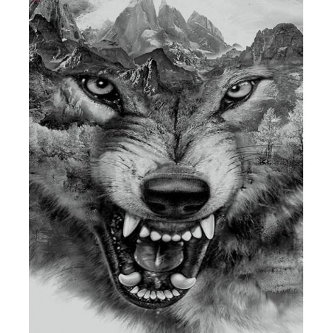 Abstract Wolf Face Diamond Painting