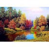 Colorful Trees by the Lake