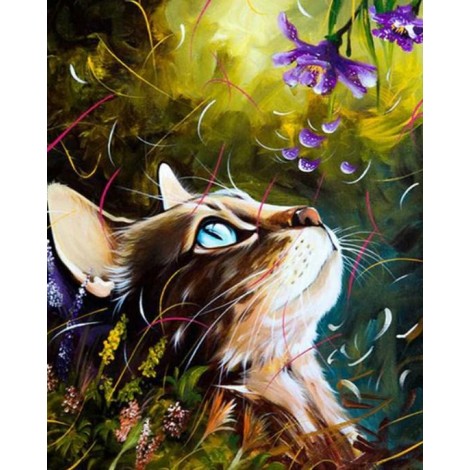 Cute Cat & Flower Petals