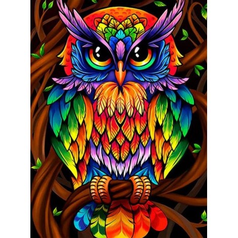 Colorful Owl - Paint by Diamonds