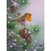 Bird Sitting on Pine Cone