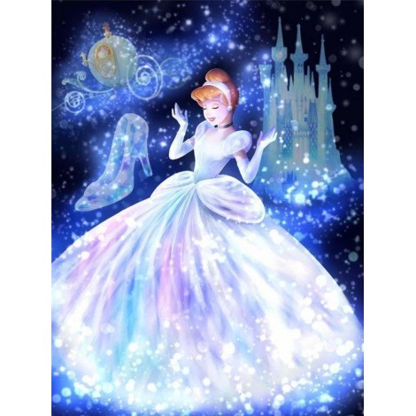 Cinderella in Gorgeous White Dress - Diamond Painting