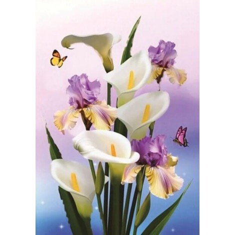 Blooming Lilly Flowers & Butterflies