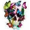 Butterfly & Skull Abstract Art