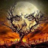 Abstract Skull Tree Diamond Painting