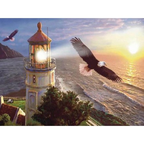 Beach Light House & Flying Eagles