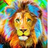 Big Lion with Colorful Hair