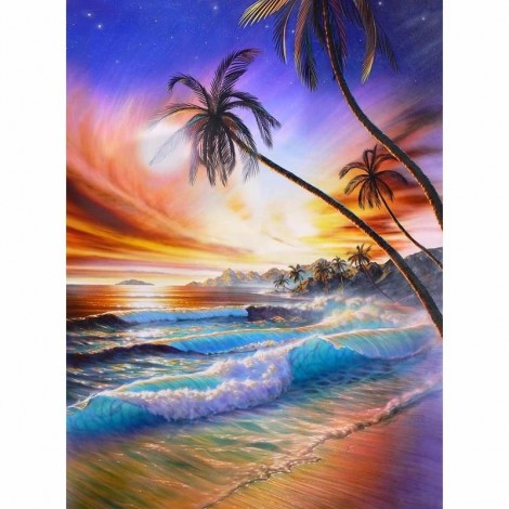 Beach Side Sunset View Diamond Painting